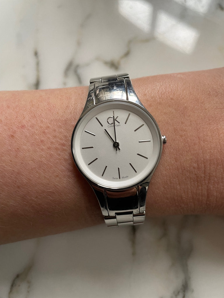 Calvin Klein Simplicity White Dial Silver Steel Strap Watch for Women - K4323126 Buy Now By Calvin Klein