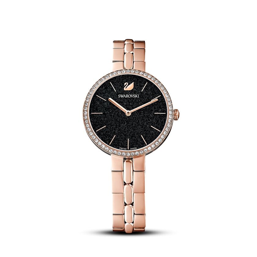 Swarovski Cosmopolitan Black Dial Rose Gold Steel Strap Watch for Women - 5517797 Buy Now By Swarovski