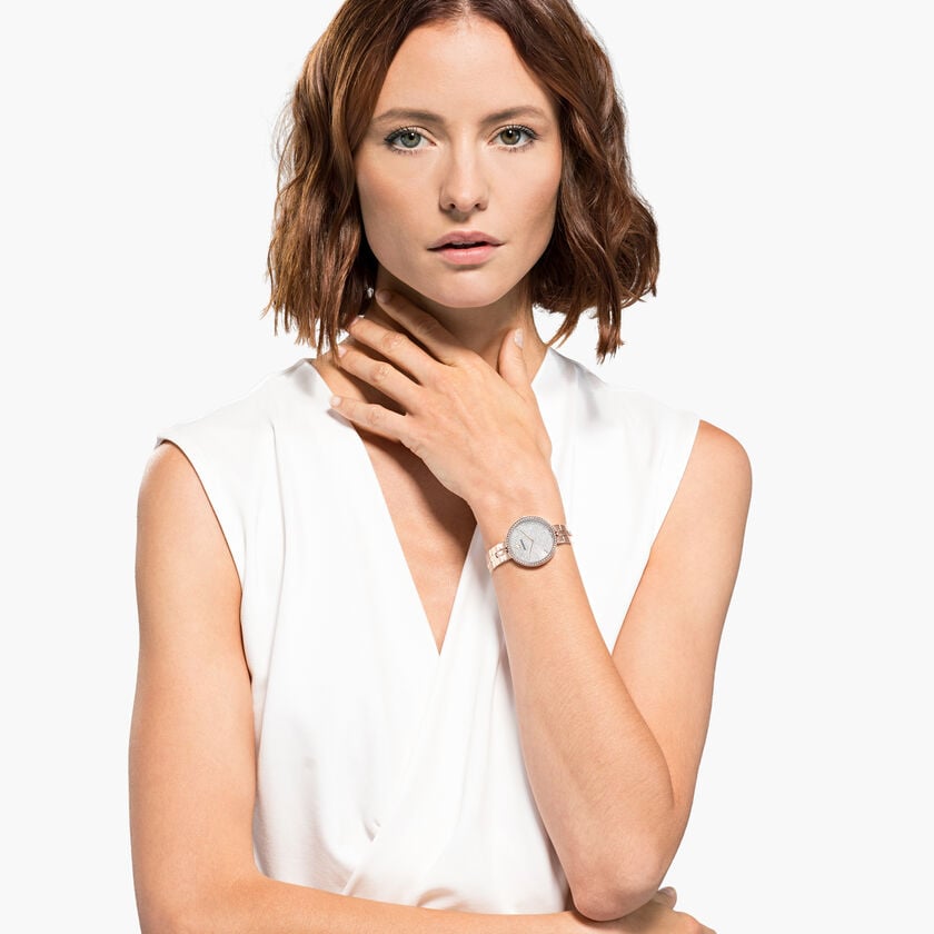 Swarovski Cosmopolitan Diamond Powder Silver Dial Rose Gold Steel Strap Watch for Women - 5517803 Buy Now By Swarovski