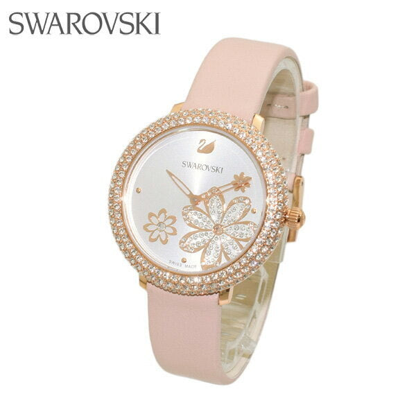 Swarovski Crystal Frost White Dial Pink Leather Strap Watch for Women - 5519223 Buy Now By Swarovski