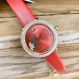 Swarovski Crystal Frost Red Dial Red Leather Strap Watch for Women - 5519226 Buy Now By Swarovski