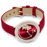 Swarovski Crystal Frost Red Dial Red Leather Strap Watch for Women - 5519226 Buy Now By Swarovski