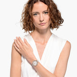Swarovski Crystalline Aura Silver Dial Beige Leather Strap Watch for Women - 5519450 Buy Now By Swarovski