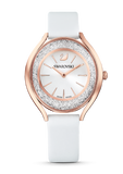 Swarovski Crystalline Aura Silver Dial White Leather Strap Watch for Women - 5519453 Buy Now By Swarovski
