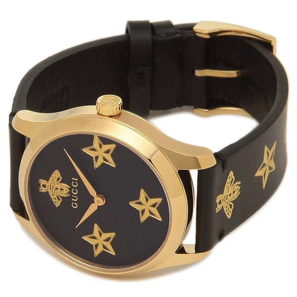 Gucci G Timeless Bee Motif Black Dial Black Leather Strap Watch For Women - YA1264055 Buy Now By Gucci