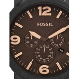 Fossil Nate Chrongraph Ion Plated Black Dial Black Steel Strap Watch for Men - JR1356 Buy Now By Fossil