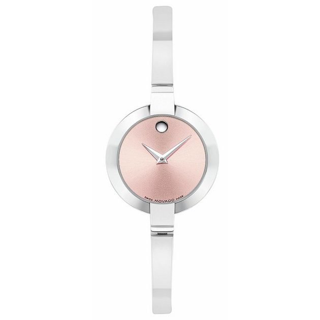 Movado Bela Museum Pink Dial Silver Steel Strap Watch For Women - 0606596 Buy Now By Movado