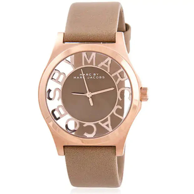 Marc Jacobs Henry Dinky Skeleton Beige Dial Beige Leather Strap Watch for Women - MBM1245 Buy Now By Marc Jacobs