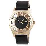 Marc Jacobs Henry Skeleton Black Dial Black Leather Strap Watch for Women - MBM1246 Buy Now By Marc Jacobs