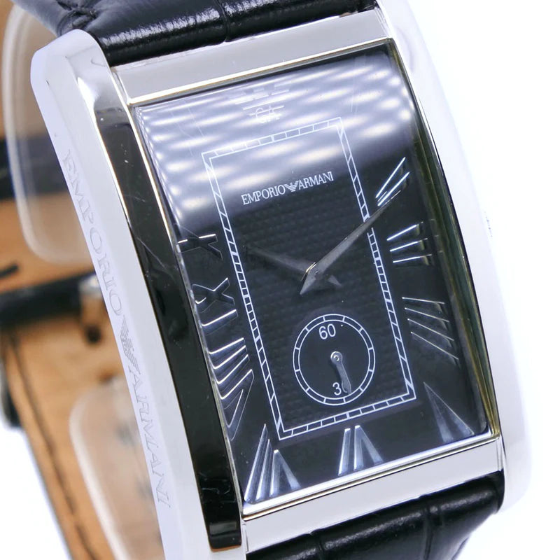 Emporio Armani Classic Analog Black Dial Black Leather Strap Strap Watch For Men - AR1604 Buy Now By Emporio Armani