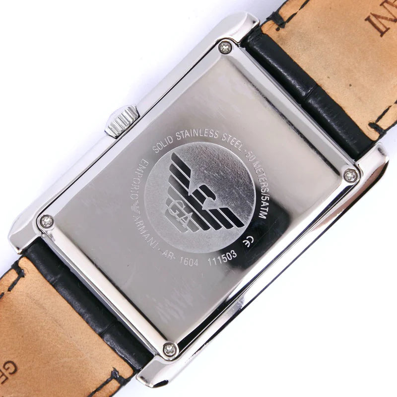 Emporio Armani Classic Analog Black Dial Black Leather Strap Strap Watch For Men - AR1604 Buy Now By Emporio Armani