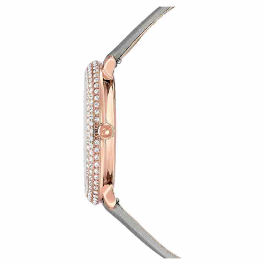Swarovski Crystal Frost Grey Dial Grey Leather Strap Watch for Women - 5484067 Buy Now By Swarovski