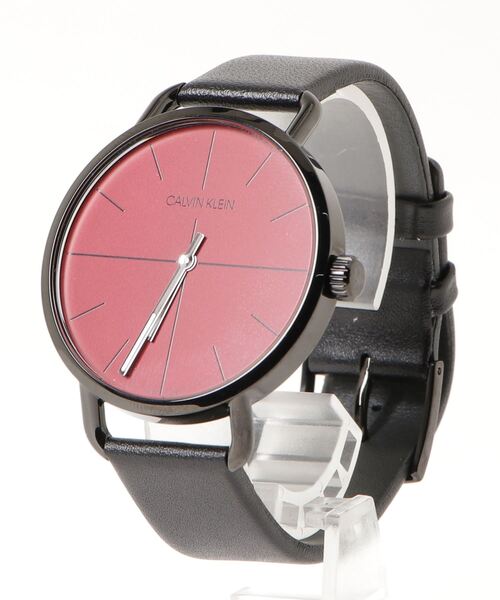 Calvin Klein Even Maroon Dial Black Leather Strap Watch for Men - K7B214CP Buy Now By Calvin Klein