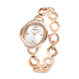 Swarovski Crystal Flower Silver Dial Rose Gold Steel Strap Watch for Women - 5547626 Buy Now By Swarovski