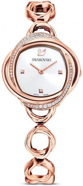 Swarovski Crystal Flower Silver Dial Rose Gold Steel Strap Watch for Women - 5547626 Buy Now By Swarovski
