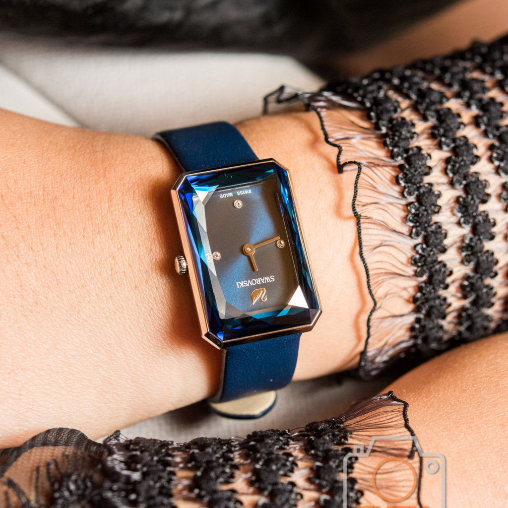 Swarovski Uptown Crystal Blue Dial Blue Leather Strap Watch for Women - 5547713 Buy Now By Swarovski