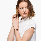 Swarovski Crystal Flower Red Dial Rose Gold Steel Strap Watch for Women - 5552783 Buy Now By Swarovski