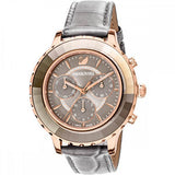 Swarovski Octea Lux Chrono Grey Dial Grey Leather Strap Watch for Women - 5452495 Buy Now By Swarovski