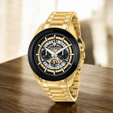 Maserati Traguardo Skeleton Black Dial Gold Steel Strap Watch For Men - R8873612058 Buy Now By Maserati
