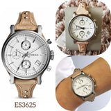 Fossil Boyfriend Chronograph White Dial Brown Leather Strap Watch for Women - ES3625 Buy Now By Fossil