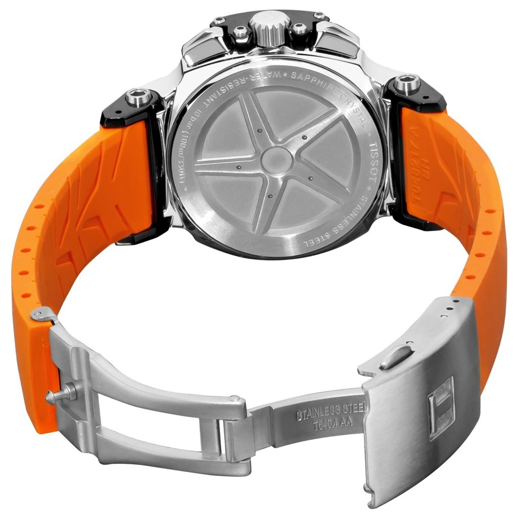 Tissot T Race Chronograph Black Dial Orange Rubber Strap Watch for Women - T048.217.27.057.00 Buy Now By Tissot