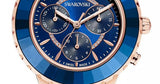 Swarovski Octea Lux Chrono Blue Dial Blue Leather Strap Watch for Women - 5563480 Buy Now By Swarovski