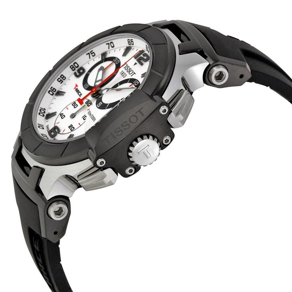 Tissot T Race Chronograph White Dial Black Rubber Strap Watch for Men - T048.417.27.037.00 Buy Now By Tissot