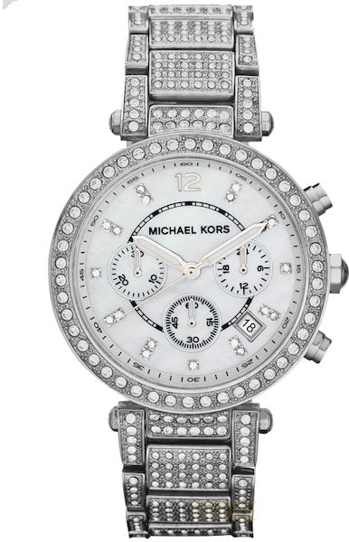 Michael Kors Parker Mother of Pearl Dial Diamonds Silver Steel Strap Watch for Women - MK5572 Buy Now By Michael Kors
