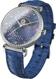 Swarovski Passage Moon Phase Blue Dial Blue Leather Strap Watch for Women - 5613320 Buy Now By Swarovski