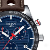 Tissot PRS 516 Chronograph Blue Dial Brown Leather Strap Watch For Men - T100.417.16.041.00 Buy Now By Tissot