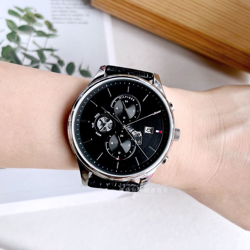 Tommy Hilfiger Weston Chronograph Black Dial Black Leather Strap Watch For Men - 1710502 Buy Now By Tommy Hilfiger