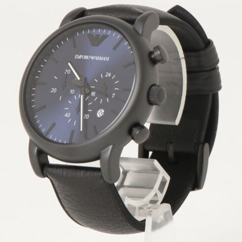 Emporio Armani Luigi Analog Blue Dial Black Leather Strap Watch For Men - AR11351 Buy Now By Emporio Armani