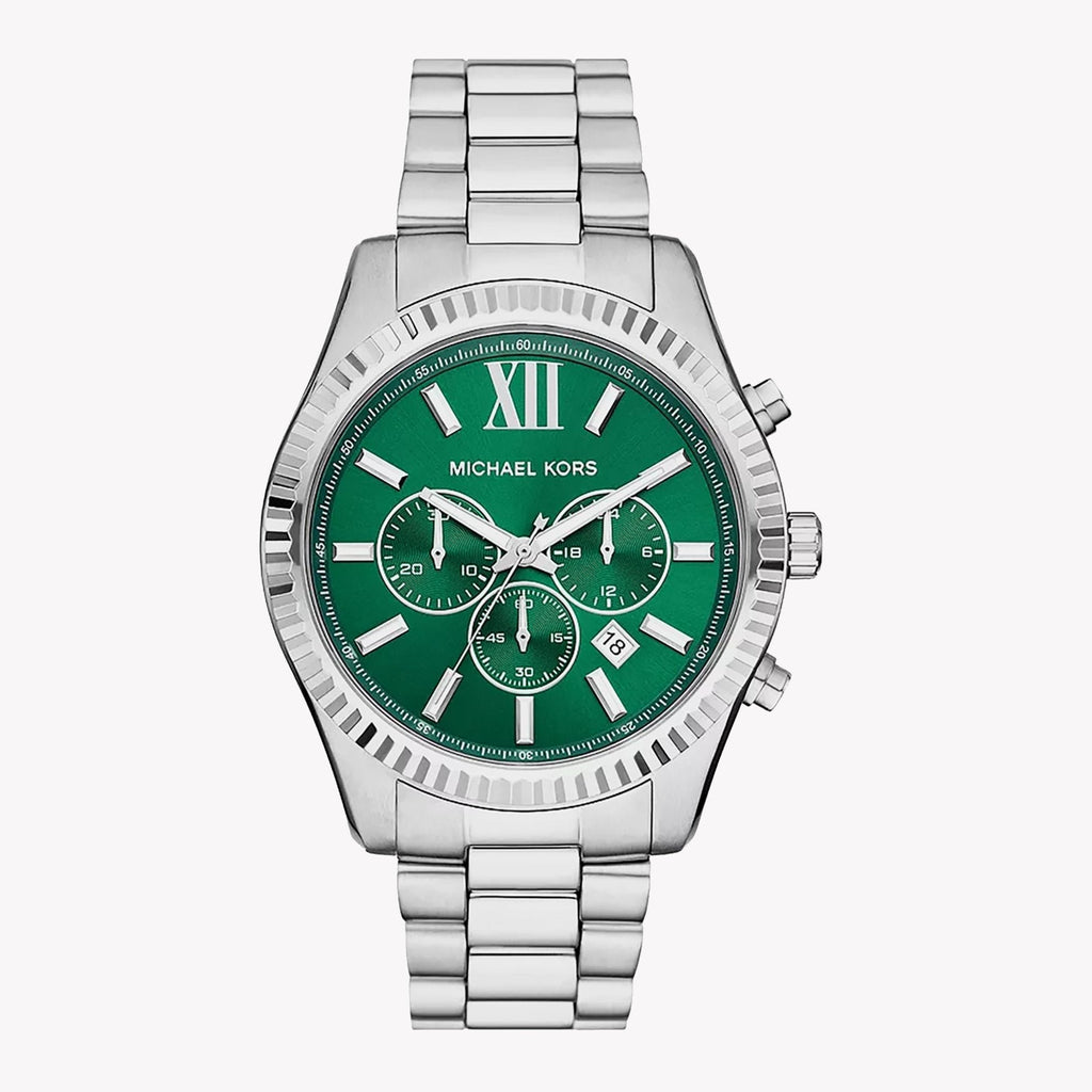 Michael Kors Lexington Chronograph Green Dial Silver Steel Strap Watch for Women - MK9152 Buy Now By Michael Kors