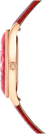 Swarovski Octea Nova Quartz Red Dial Red Leather Strap Watch for Women - 5650002 Buy Now By Swarovski