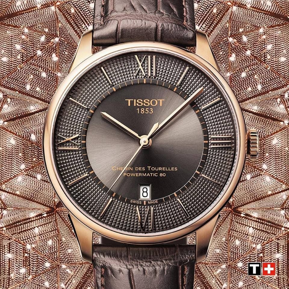 Tissot Chemin des Tourelles Powermatic 80 Brown Dial Brown Leather Strap Watch for Men - T099.407.36.448.00 Buy Now By Tissot