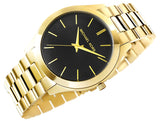 Michael Kors Slim Runway Quartz Black Dial Gold Steel Strap Watch For Men - MK8621 Buy Now By Michael Kors