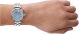 Emporio Armani Gianni T-Bar Quartz Blue Dial Silver Steel Strap Watch For Women - AR11594 Buy Now By Emporio Armani