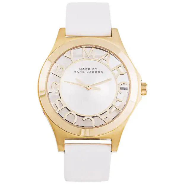 Marc Jacobs Henry Skeleton White Dial White Leather Strap Watch for Women - MBM1339 Buy Now By Marc Jacobs
