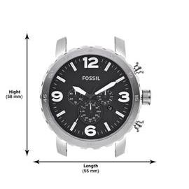 Fossil Nate Chronograph Black Dial Silver Steel Strap Watch for Men - JR1353 Buy Now By Fossil