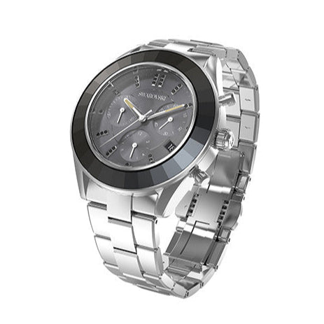 Swarovski Octea Lux Sport Chronograph Black Dial Silver Steel Strap Watch for Women - 5610520 Buy Now By Swarovski