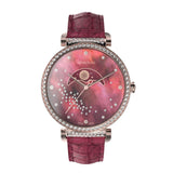 Swarovski Passage Moon Phase Red Dial Red Leather Strap Watch for Women - 5613323 Buy Now By Swarovski