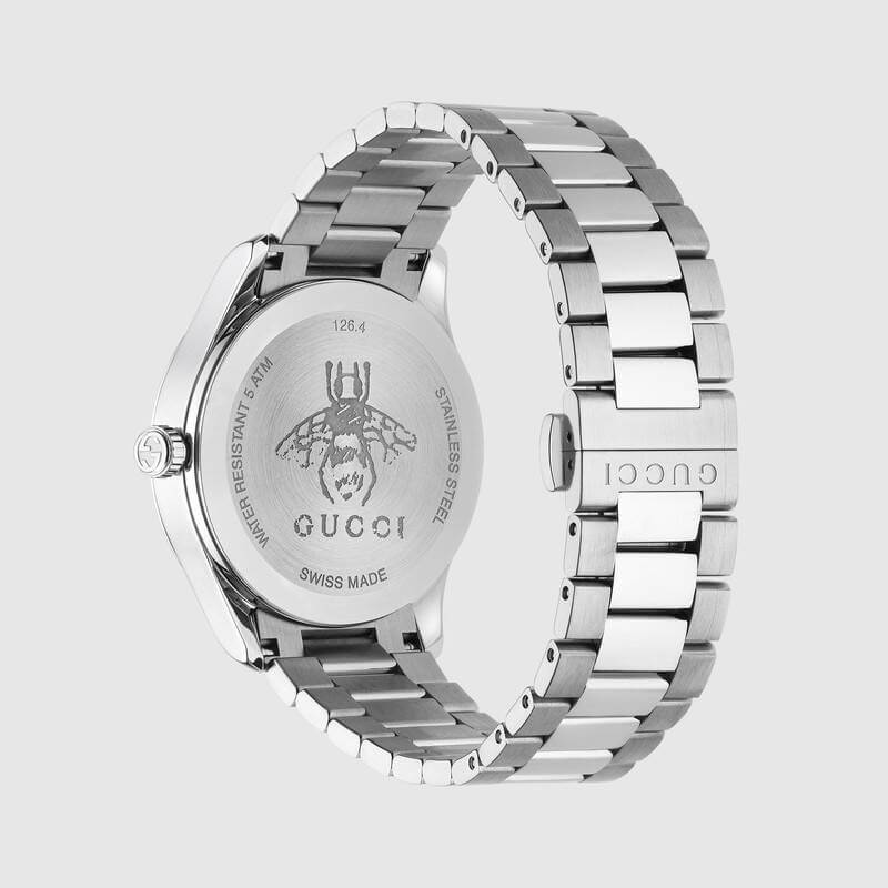 Gucci G Timeless Black Dial Silver Steel Strap Watch For Women - YA126573A Buy Now By Gucci