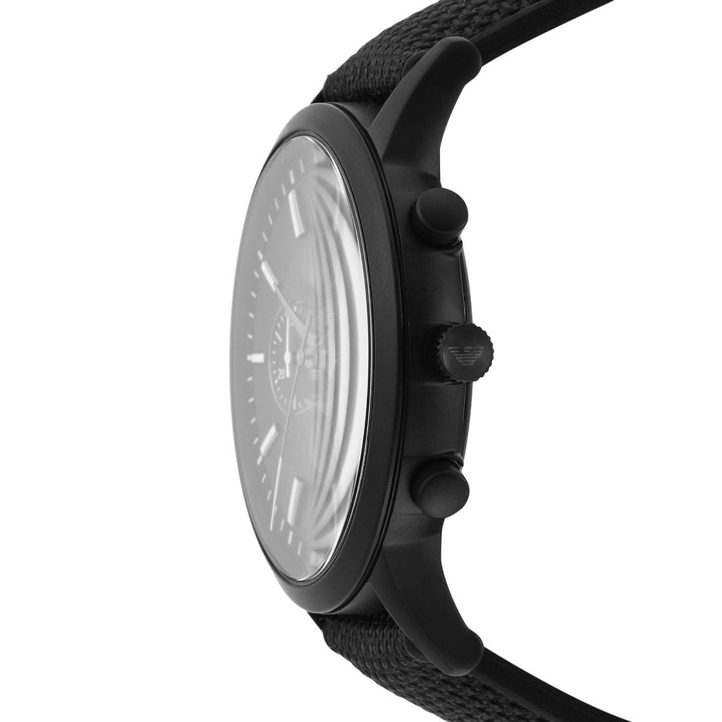 Emporio Armani Renato Chronograph Black Dial Black Nylon Strap Watch For Men - AR11457 Buy Now By Emporio Armani