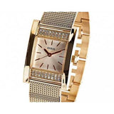 Guess Nouveau Diamonds Gold Dial Gold Mesh Bracelet Watch for Women - W0127L2 Buy Now By Guess