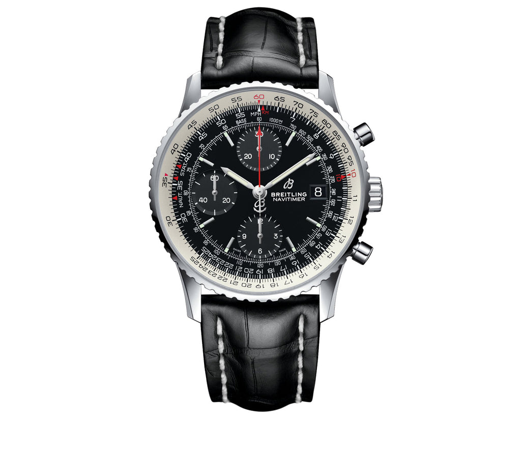 Breitling Navitimer 1 Chronograph 41mm Automatic Black Dial Black Leather Strap Mens Watch - A13324121B1P1 Buy Now By Breitling