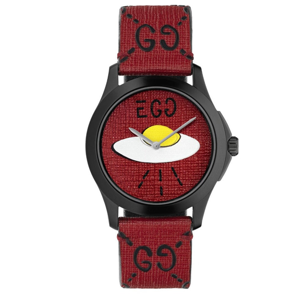 Gucci G Timeless Ghost Red Dial Red Leather Strap Watch For Men - YA1264023 Buy Now By Gucci