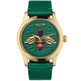 Gucci G Timeless Bee Green Dial Green Leather Strap Watch For Women - YA1264065 Buy Now By Gucci