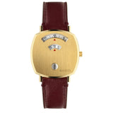 Gucci Grip Quartz Yellow Gold Dial Maroon Leather Strap Watch For Women - YA157405 Buy Now By Gucci