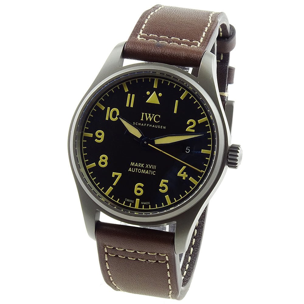 IWC Pilot's Watch Mark XVIII 40mm Black Dial Brown Leather Strap Watch for Men - IW327006 Buy Now By IWC