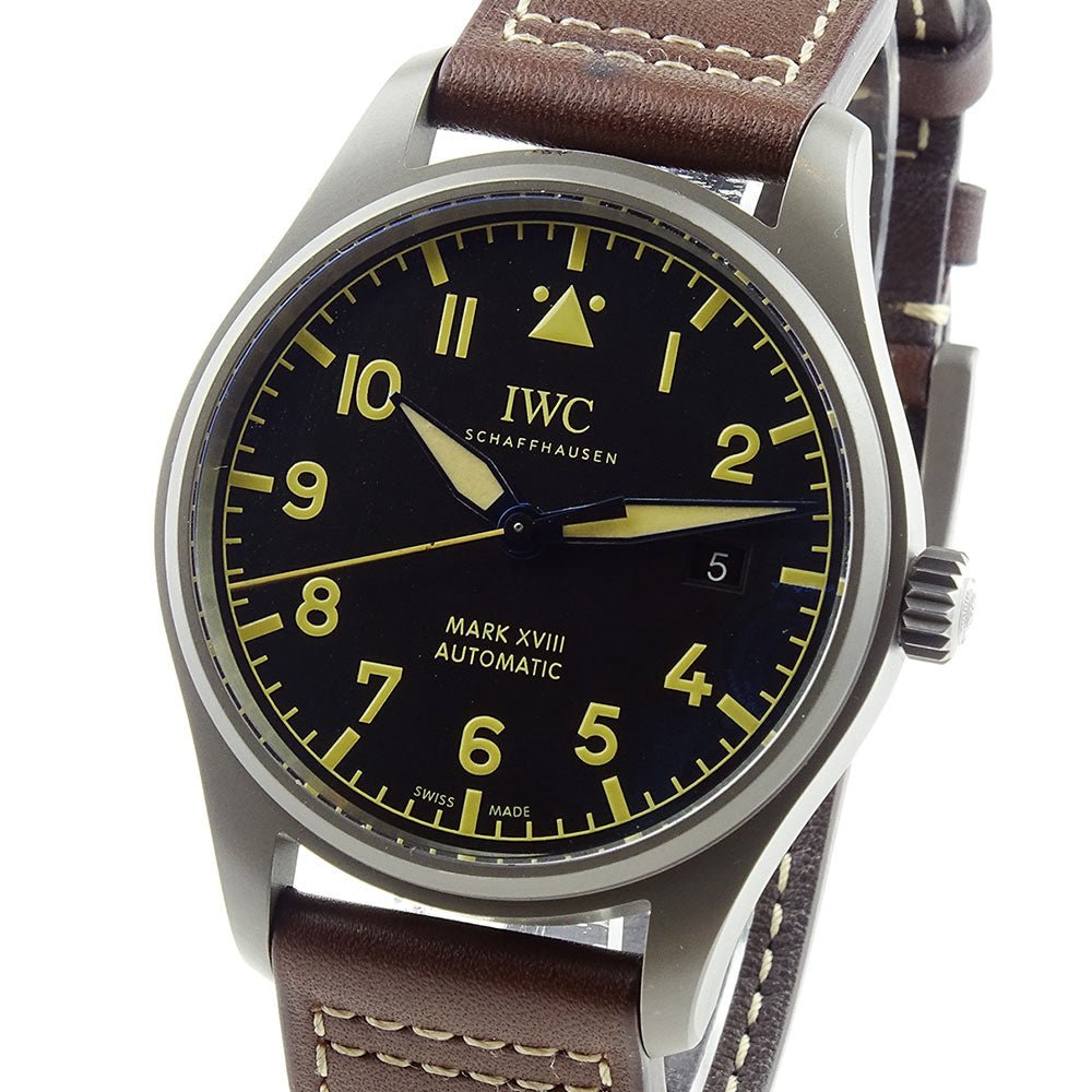 IWC Pilot's Watch Mark XVIII 40mm Black Dial Brown Leather Strap Watch for Men - IW327006 Buy Now By IWC